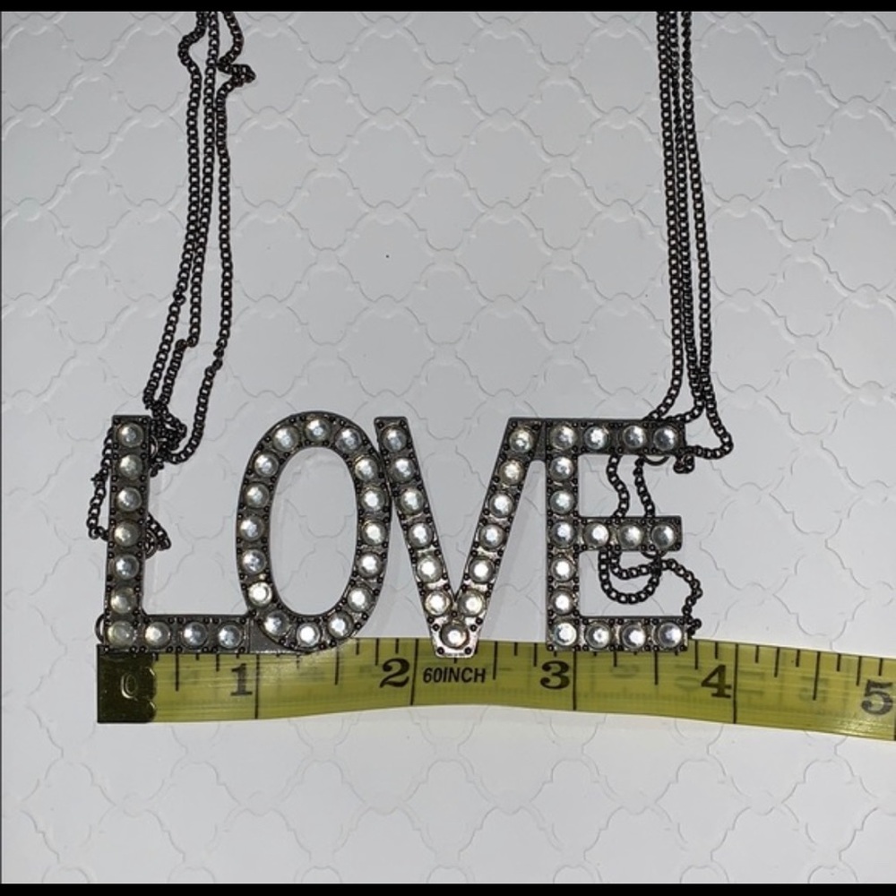 🔥”LOVE” Rhinestone Necklace - Picture 5 of 5